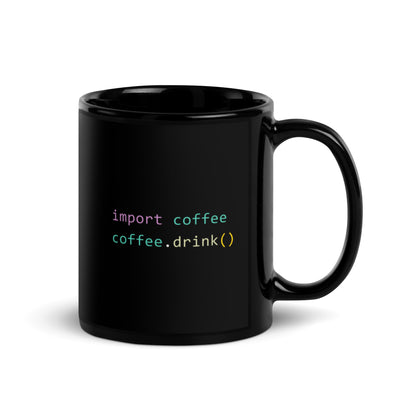 Python Code VS Code Style Black Mug