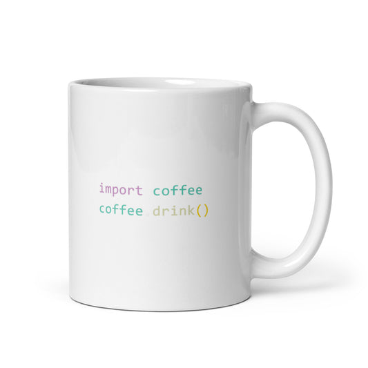 Python Code VS Code Style White Mug